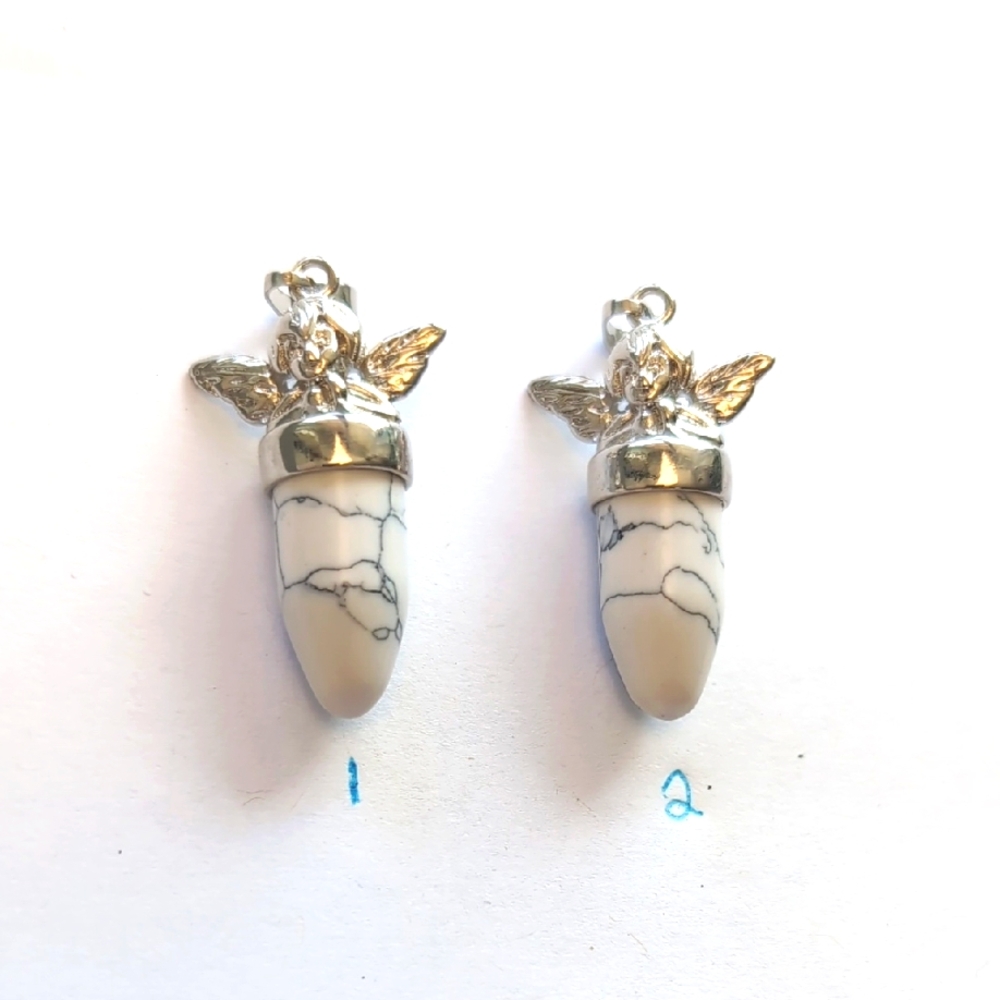 Howlite Crystal‎ Angel Cherub Necklace